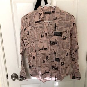 7th avenue New York &company , pink with newsprint, size S